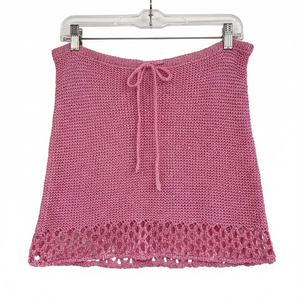Outcast Pink Knit Sequin Mini Skirt | Women’s M Regular